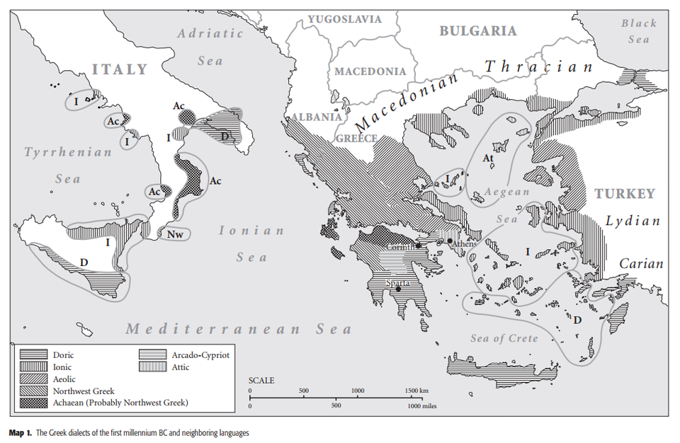 Map of Greek Dialects